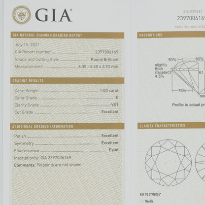 極上 天然 ダイアモンドリング 指輪 1.00ct ハート＆キュピット GIA鑑定書付