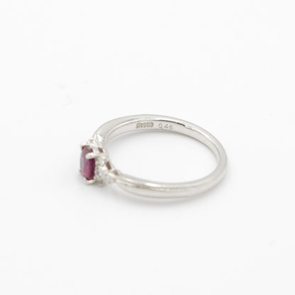 プラチナ Pt900 リング ルビー 非加熱 ノンオイル  GIA 鑑別書有り 11.5号
