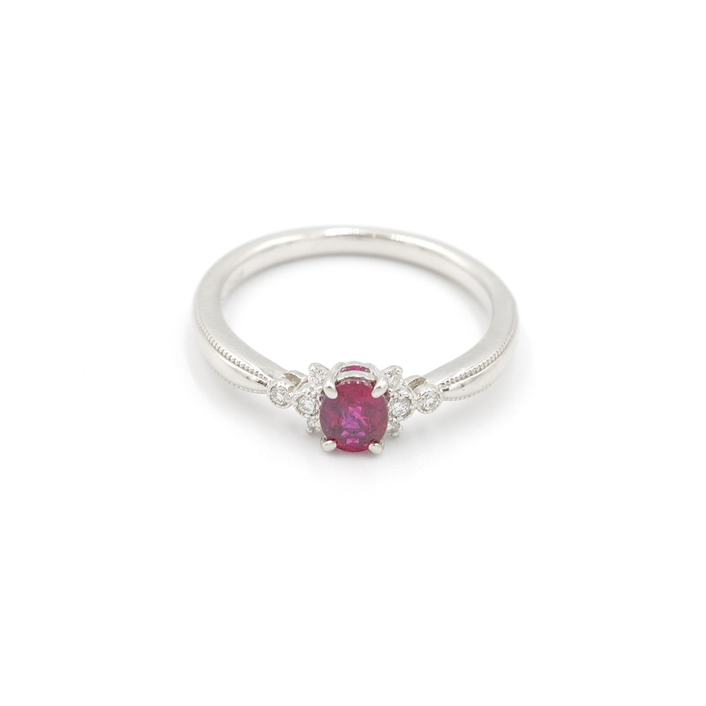 プラチナ Pt900 リング ルビー 非加熱 ノンオイル  GIA 鑑別書有り 11.5号