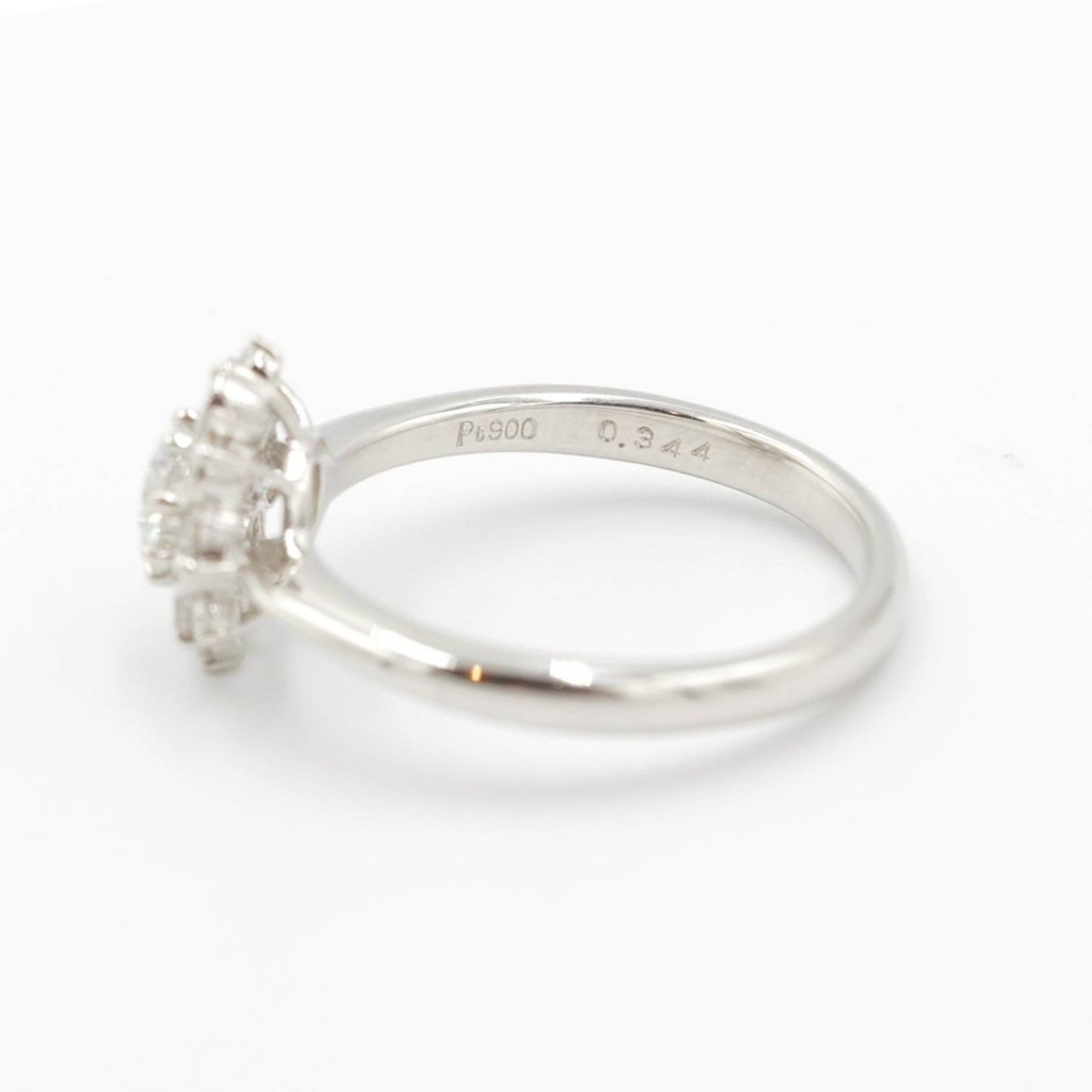 プラチナ Pt900 リング ダイヤモンド 0.344ct 中研鑑 鑑別書有り 11号