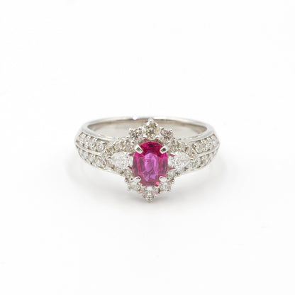 プラチナ Pt900 リング ルビー 0.72ct AIGS 鑑別書有り 12号