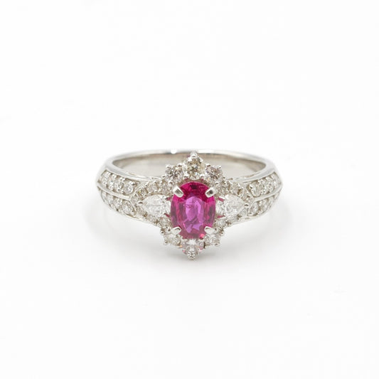 プラチナ Pt900 リング ルビー 0.72ct AIGS 鑑別書有り 12号