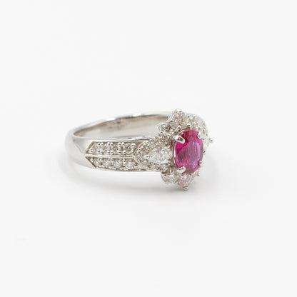 プラチナ Pt900 リング ルビー 0.72ct AIGS 鑑別書有り 12号