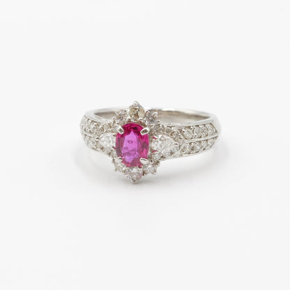 プラチナ Pt900 リング ルビー 0.72ct AIGS 鑑別書有り 12号