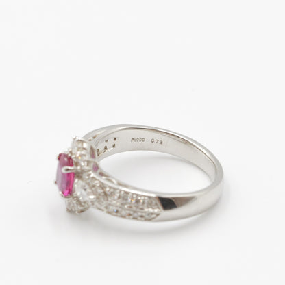 プラチナ Pt900 リング ルビー 0.72ct AIGS 鑑別書有り 12号