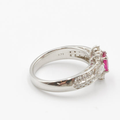 プラチナ Pt900 リング ルビー 0.72ct AIGS 鑑別書有り 12号