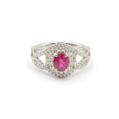 プラチナ Pt900 リング ルビー 1.01ct GIA 鑑別書有り ミャンマー産 11号