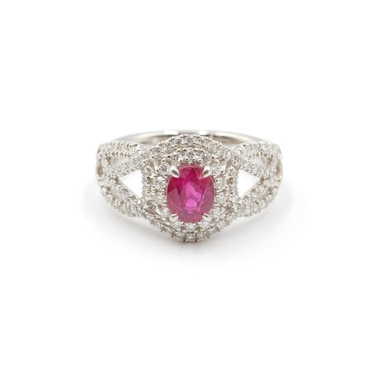 プラチナ Pt900 リング ルビー 1.01ct GIA 鑑別書有り ミャンマー産 11号