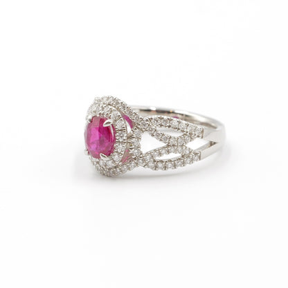 プラチナ Pt900 リング ルビー 1.01ct GIA 鑑別書有り ミャンマー産 11号