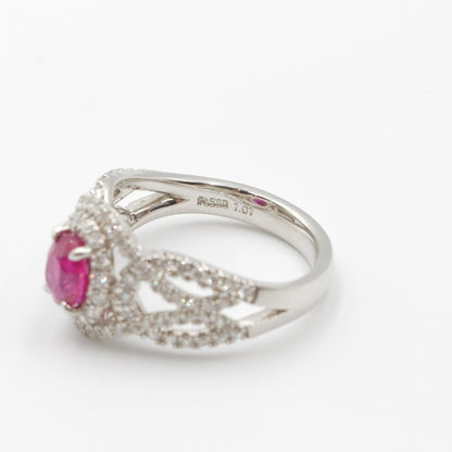 プラチナ Pt900 リング ルビー 1.01ct GIA 鑑別書有り ミャンマー産 11号