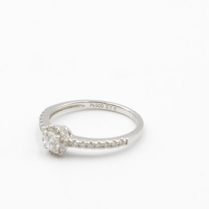 プラチナ Pt900 リング ダイヤモンド 0.18ct GIA 鑑別書有り 9.5号