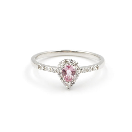 プラチナ Pt950 リング  パパラチアサファイヤ 0.277ct DGL 鑑別書有り 13号