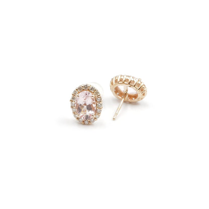 モルガナイト 0.7ct ×2 取り巻きダイヤモンド 0.13ct ×2 K18 ピンクゴールド ピアス