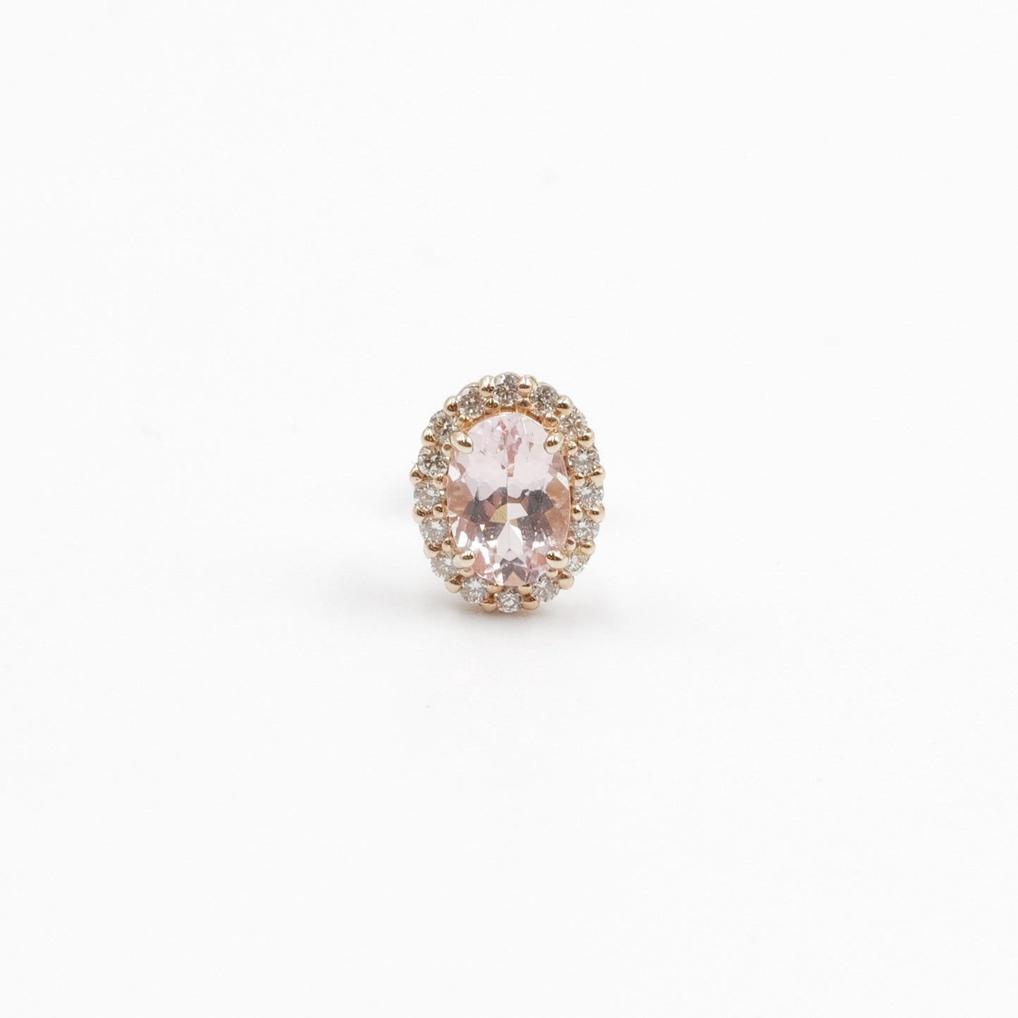 モルガナイト 0.7ct ×2 取り巻きダイヤモンド 0.13ct ×2 K18 ピンクゴールド ピアス