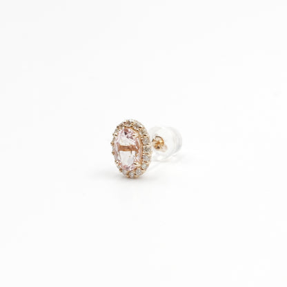 モルガナイト 0.7ct ×2 取り巻きダイヤモンド 0.13ct ×2 K18 ピンクゴールド ピアス