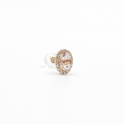 モルガナイト 0.7ct ×2 取り巻きダイヤモンド 0.13ct ×2 K18 ピンクゴールド ピアス
