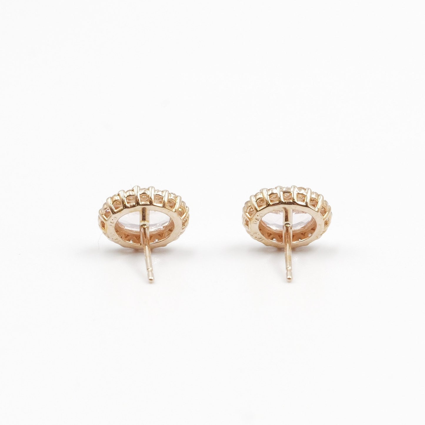 モルガナイト 0.7ct ×2 取り巻きダイヤモンド 0.13ct ×2 K18 ピンクゴールド ピアス