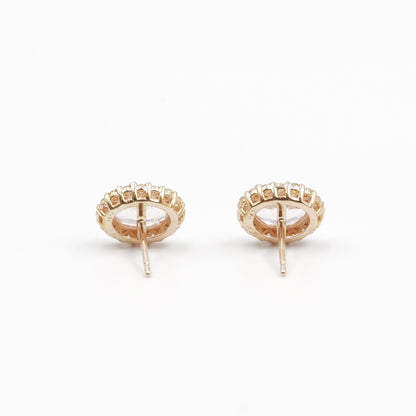 モルガナイト 0.7ct ×2 取り巻きダイヤモンド 0.13ct ×2 K18 ピンクゴールド ピアス