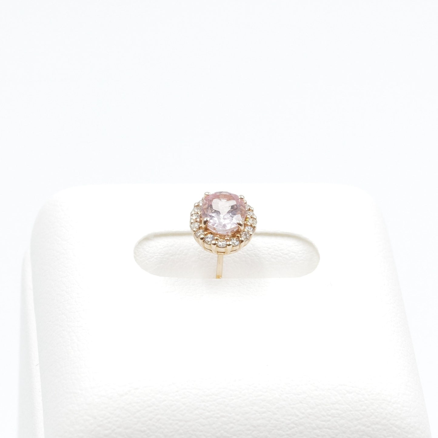 モルガナイト 0.7ct ×2 取り巻きダイヤモンド 0.13ct ×2 K18 ピンクゴールド ピアス