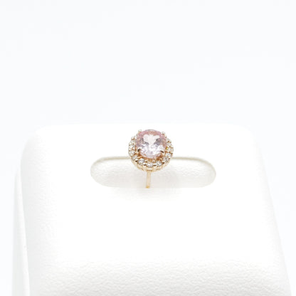 モルガナイト 0.7ct ×2 取り巻きダイヤモンド 0.13ct ×2 K18 ピンクゴールド ピアス