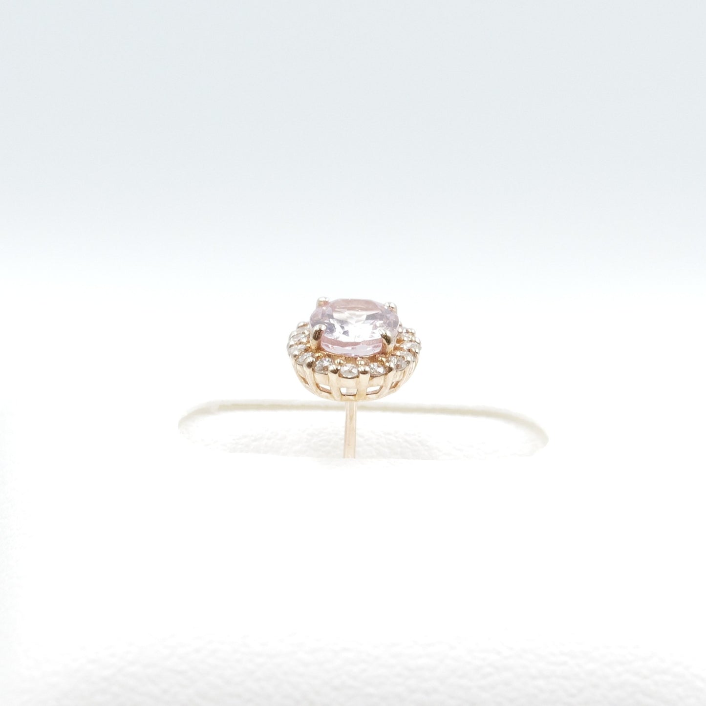 モルガナイト 0.7ct ×2 取り巻きダイヤモンド 0.13ct ×2 K18 ピンクゴールド ピアス