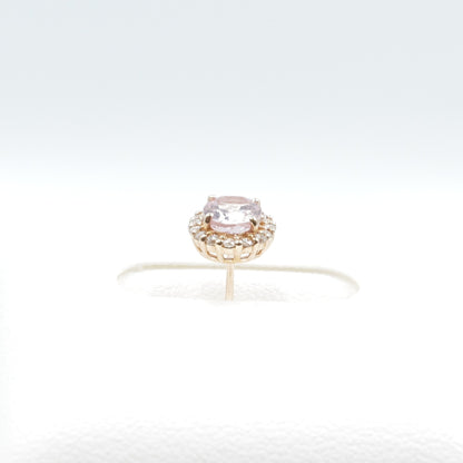モルガナイト 0.7ct ×2 取り巻きダイヤモンド 0.13ct ×2 K18 ピンクゴールド ピアス