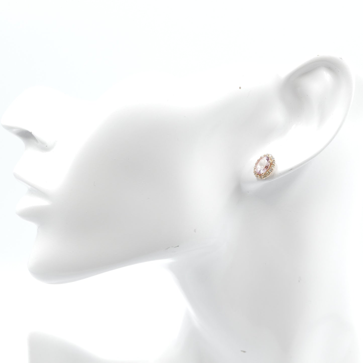モルガナイト 0.7ct ×2 取り巻きダイヤモンド 0.13ct ×2 K18 ピンクゴールド ピアス