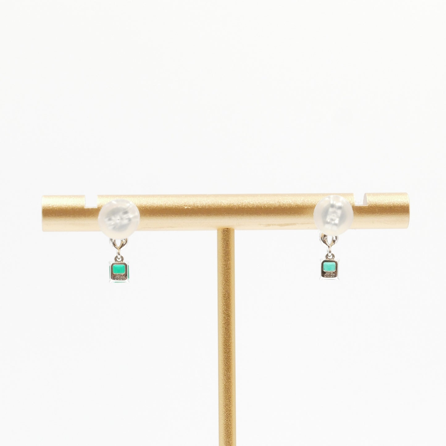 エメラルド 0.16ct 0.17ct  取り巻きダイヤモンド 0.02ct ×2 Pt900 プラチナ ドロップピアス