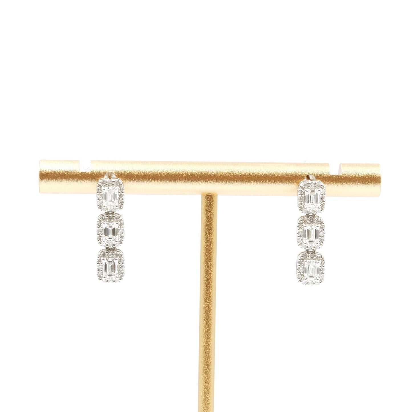 ダイヤモンド 0.55ct ×2 取り巻きダイヤモンド 0.17ct ×2 Pt900 プラチナ ドロップピアス