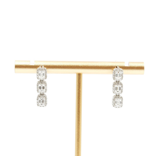 ダイヤモンド 0.55ct ×2 取り巻きダイヤモンド 0.17ct ×2 Pt900 プラチナ ドロップピアス