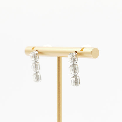 ダイヤモンド 0.55ct ×2 取り巻きダイヤモンド 0.17ct ×2 Pt900 プラチナ ドロップピアス