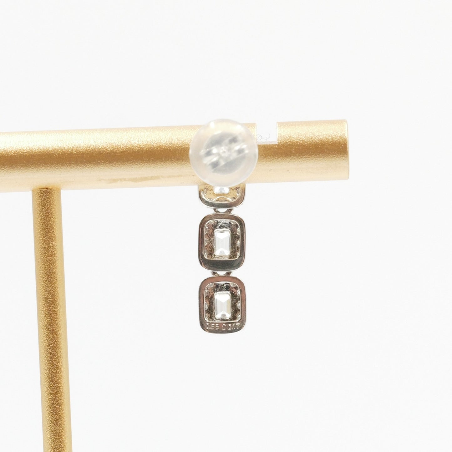 ダイヤモンド 0.55ct ×2 取り巻きダイヤモンド 0.17ct ×2 Pt900 プラチナ ドロップピアス