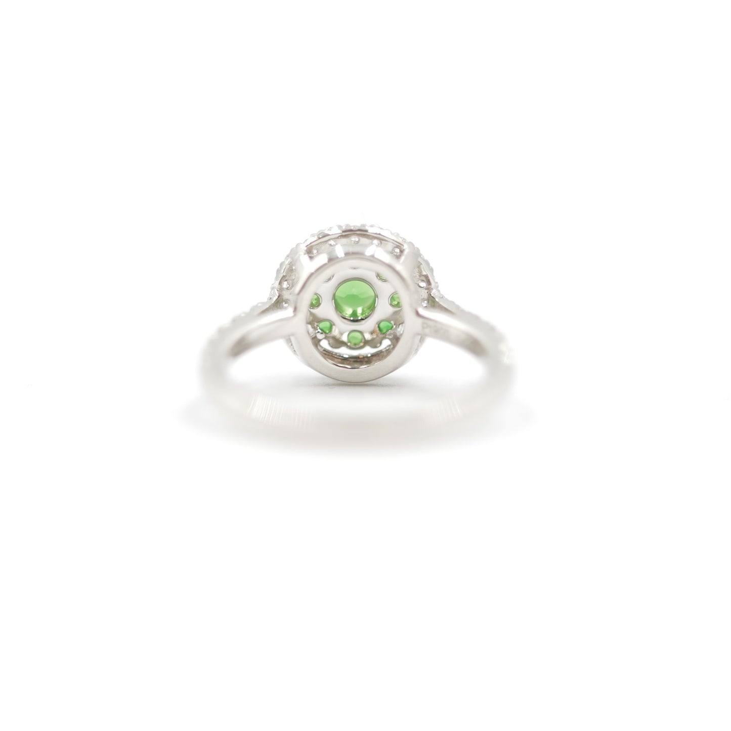 Turtlering リング 指輪 ハフエタ グリーンガーネット 0.56ct D0.44ct プラチナ900 鑑別書付