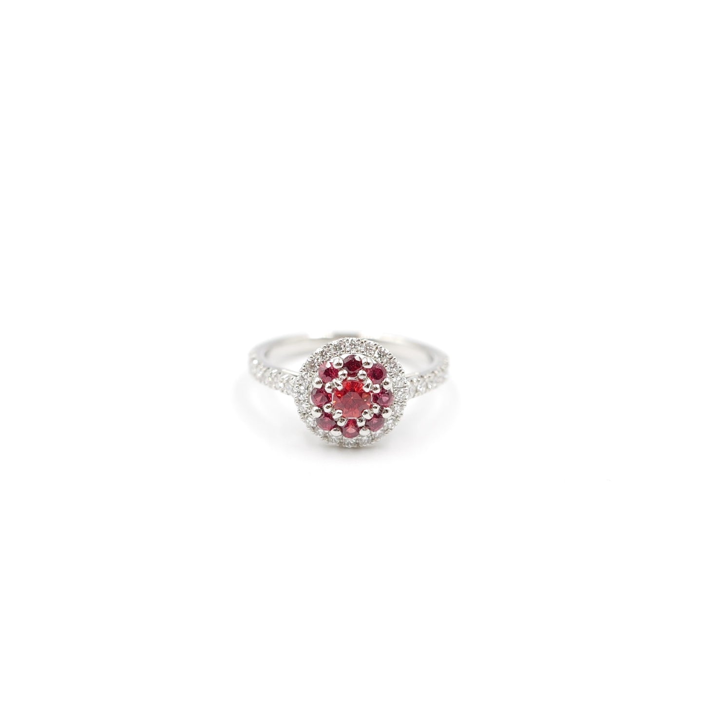 Turtlering リング 指輪 ハフエタ オレンジサファイア 0.56ct D0.44ct プラチナ900 鑑別書付