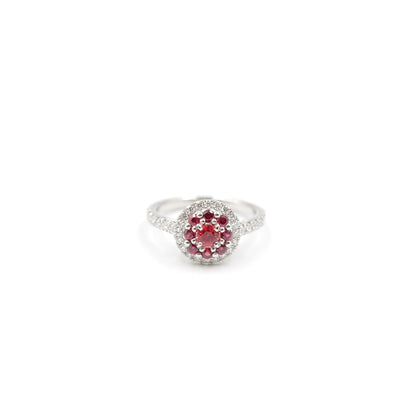 Turtlering リング 指輪 ハフエタ オレンジサファイア 0.56ct D0.44ct プラチナ900 鑑別書付