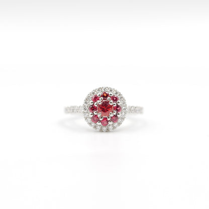 Turtlering リング 指輪 ハフエタ オレンジサファイア 0.56ct D0.44ct プラチナ900 鑑別書付
