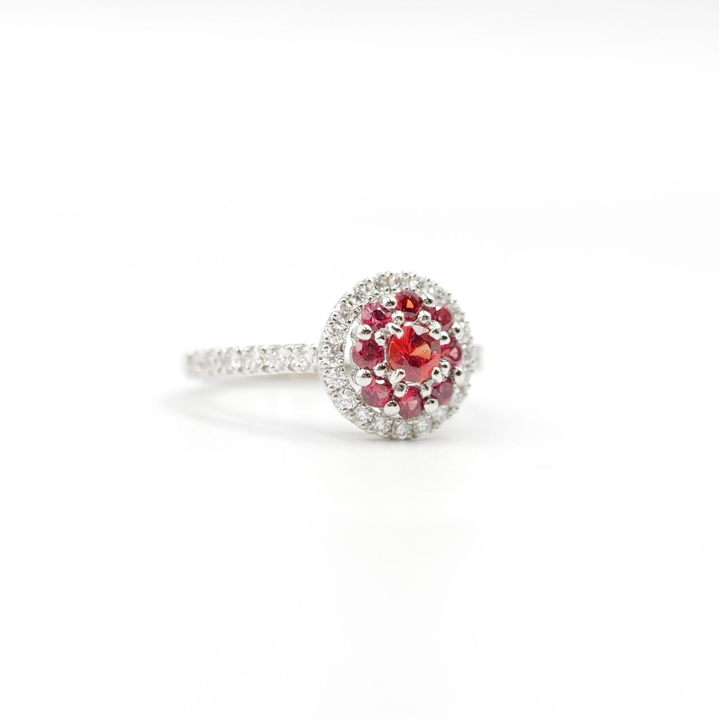 Turtlering リング 指輪 ハフエタ オレンジサファイア 0.56ct D0.44ct プラチナ900 鑑別書付
