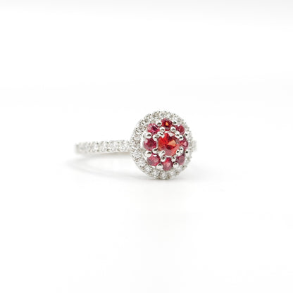 Turtlering リング 指輪 ハフエタ オレンジサファイア 0.56ct D0.44ct プラチナ900 鑑別書付