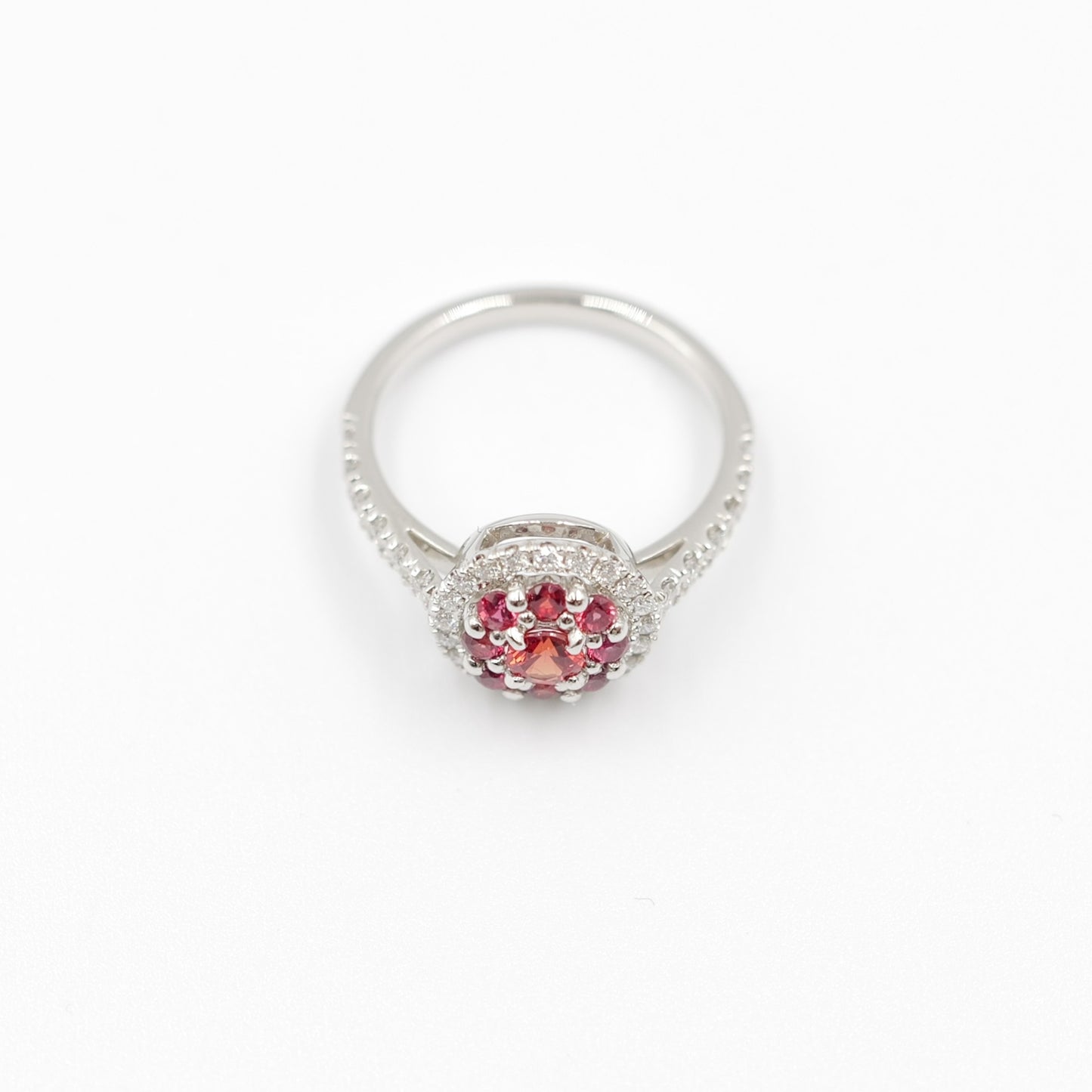 Turtlering リング 指輪 ハフエタ オレンジサファイア 0.56ct D0.44ct プラチナ900 鑑別書付