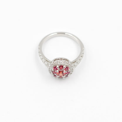 Turtlering リング 指輪 ハフエタ オレンジサファイア 0.56ct D0.44ct プラチナ900 鑑別書付