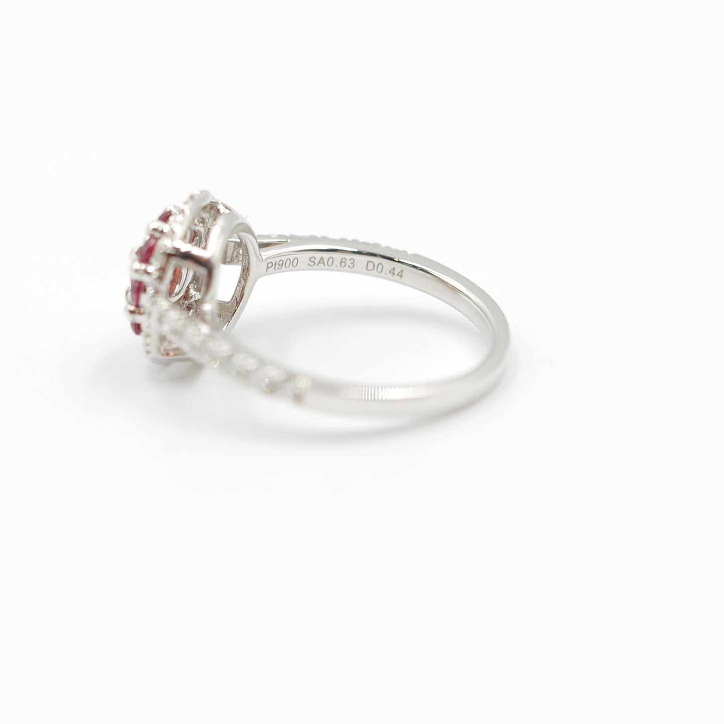 Turtlering リング 指輪 ハフエタ オレンジサファイア 0.56ct D0.44ct プラチナ900 鑑別書付