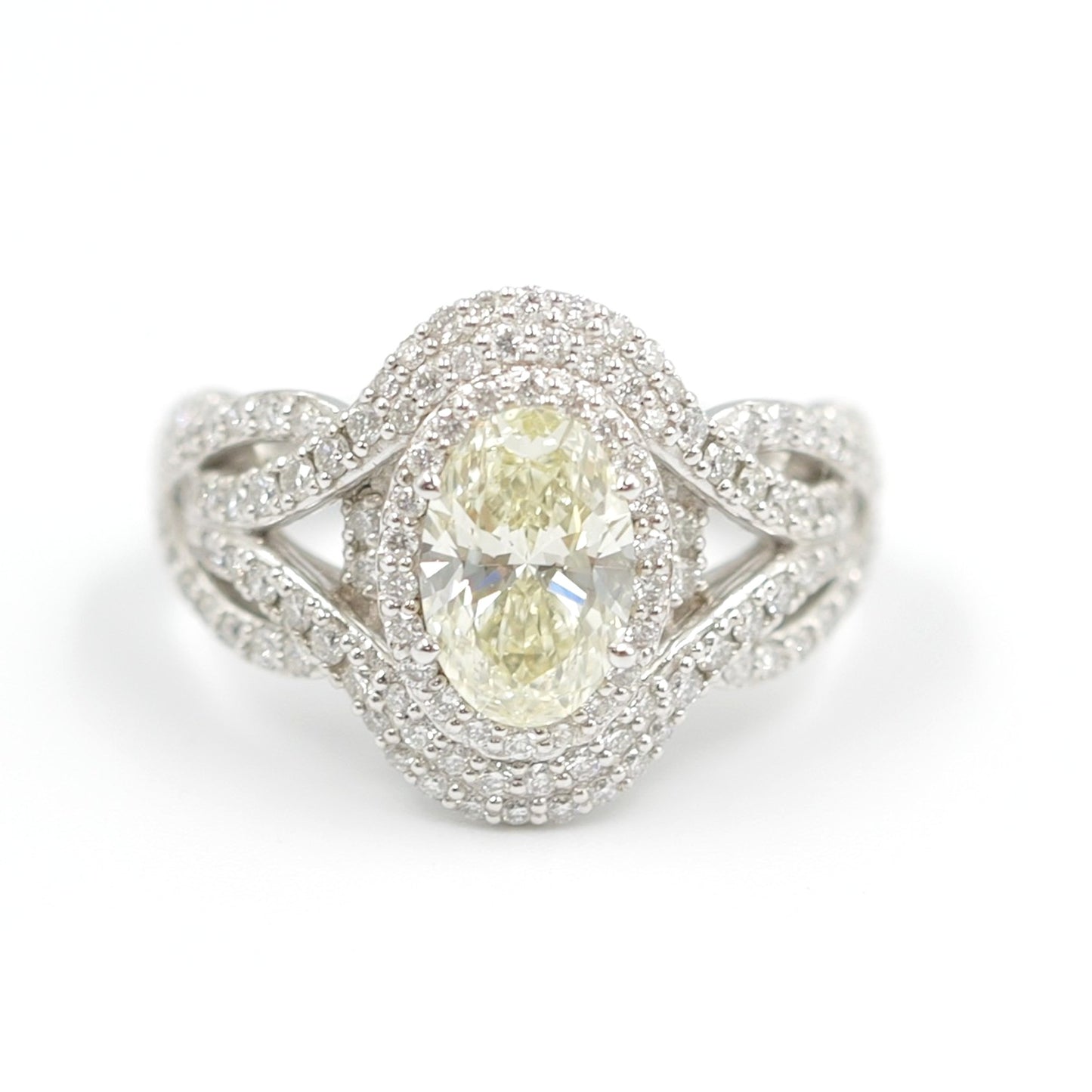 プラチナ Pt900 リング イエローダイヤモンド M Fait 1.2ct GIA 鑑別書有り 12号