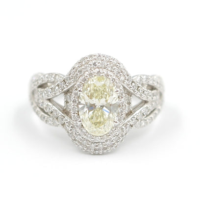 プラチナ Pt900 リング イエローダイヤモンド M Fait 1.2ct GIA 鑑別書有り 12号