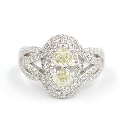 プラチナ Pt900 リング イエローダイヤモンド M Fait 1.2ct GIA 鑑別書有り 12号