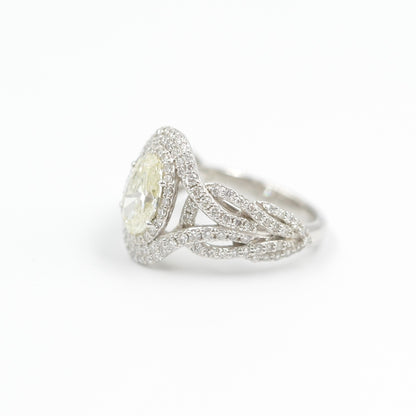 プラチナ Pt900 リング イエローダイヤモンド M Fait 1.2ct GIA 鑑別書有り 12号
