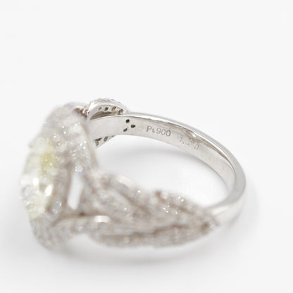 プラチナ Pt900 リング イエローダイヤモンド M Fait 1.2ct GIA 鑑別書有り 12号