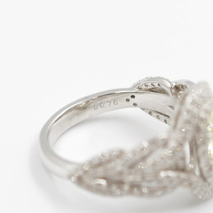 プラチナ Pt900 リング イエローダイヤモンド M Fait 1.2ct GIA 鑑別書有り 12号