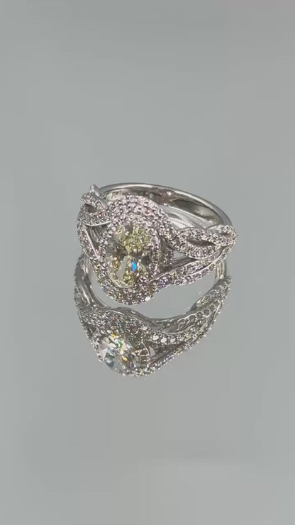 プラチナ Pt900 リング イエローダイヤモンド M Fait 1.2ct GIA 鑑別書有り 12号